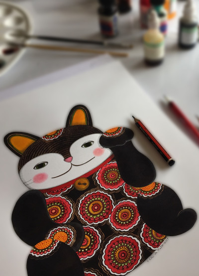 MANEKI-NEKO NEGRO
